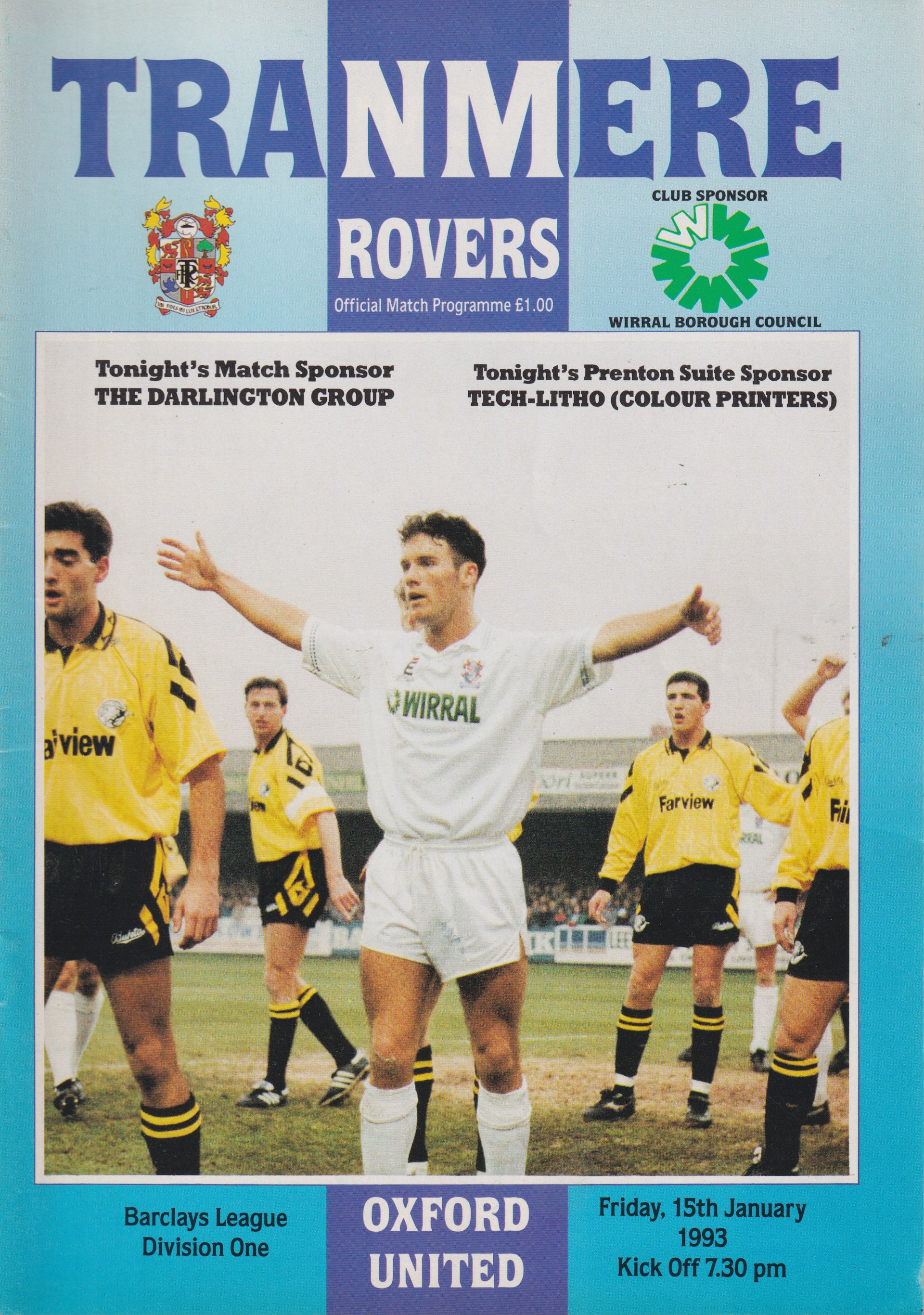 Tranmere Rovers v Oxford United match programme